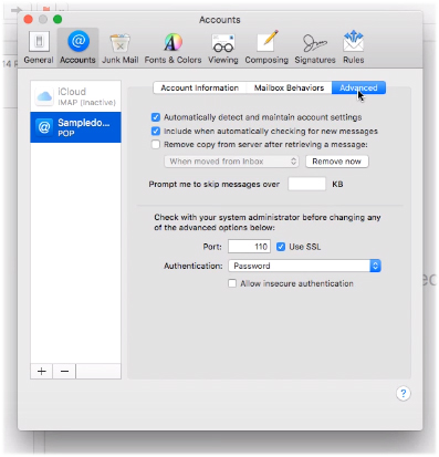 email options for mac
